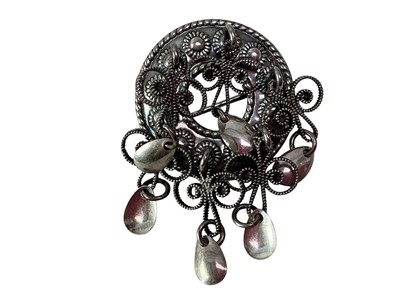 Lot 387 - OLA GORIE SILVER BAR BROOCH