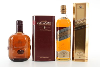 Lot 270 - JOHNNIE WALKER 18 YEAR OLD GOLD LABEL 75CL AND BUCHANAN'S 18 YEAR OLD 75CL