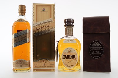 Lot 278 - CARDHU 12 YEAR OLD 75CL AND JOHNNIE WALKER 18 YEAR OLD GOLD LABEL 75CL