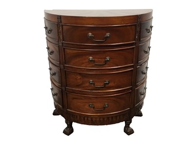 Lot 415 - TEAK DEMI LUNE CHEST