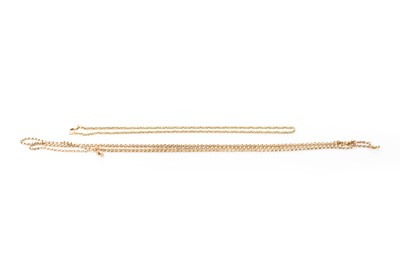 Lot 545 - NINE CARAT GOLD GUARD CHAIN
