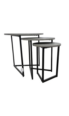 Lot 493 - NEST OF THREE MARBLE EFFECT TABLES