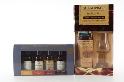 Lot 32 - GLENMORANGIE 10 YEAR OLD CONNOISSEUR'S TASTING SET (35CL) AND CLASSIC MALTS MINIATURE SET