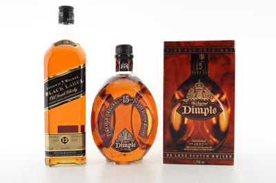 Lot 44 - DIMPLE 15 YEAR OLD 1L AND JOHNNIE WALKER 12 YEAR OLD BLACK LABEL 1L