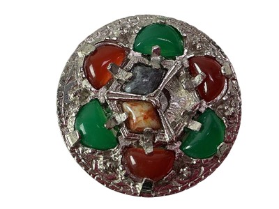 Lot 615 - SILVER ARMORIAL BROOCH