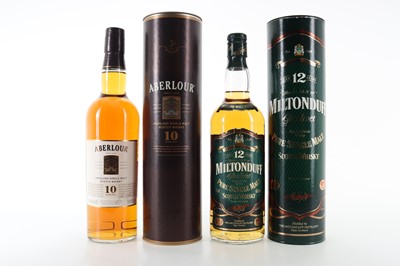 Lot 170 - ABERLOUR 10 YEAR OLD AND MILTONDUFF 12 YEAR OLD 75CL