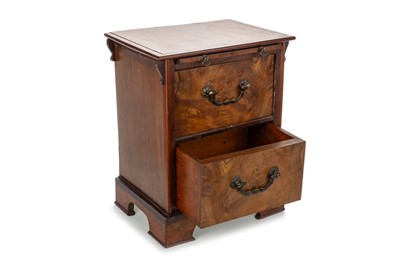 Lot 1259 - MAHOGANY AND BURR WOOD APPRENTICE STYLE CHEST