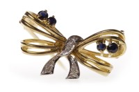 Lot 82 - SAPPHIRE AND DIAMOND BROOCH in the form of a...