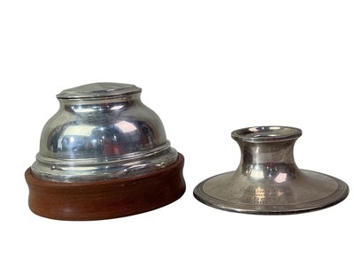 Lot 618 - TWO SILVER INKWELLS