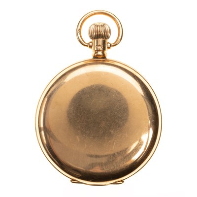Lot 867 - NINE CARAT GOLD CASED FULL HUNTER POCKET WATCH