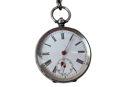 Lot 624 - SILVER CASED OPEN FACE POCKET WATCH