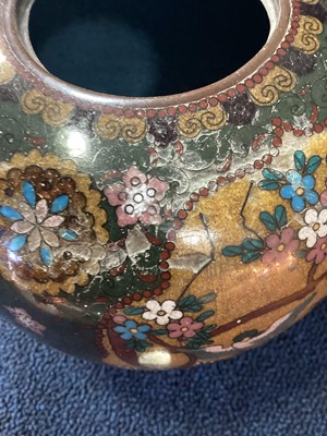 Lot 1285 - PAIR OF JAPANESE CLOISONNE VASES