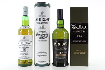 Lot 285 - ARDBEG 10 YEAR OLD AND LAPHROAIG 10 YEAR OLD