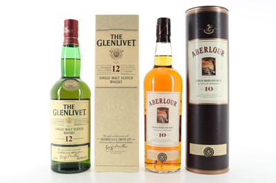 Lot 322 - GLENLIVET 12 YEAR OLD AND ABERLOUR 10 YEAR OLD