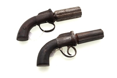 Lot 109 - PERCUSSION SIX SHOT PEPPER BOX PISTOL