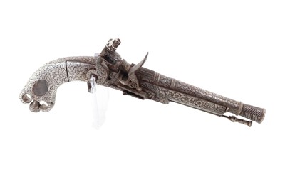 Lot 117 - STEEL FLINTLOCK BELT PISTOL