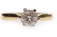 Lot 132 - DIAMOND SOLITAIRE RING set with a round...