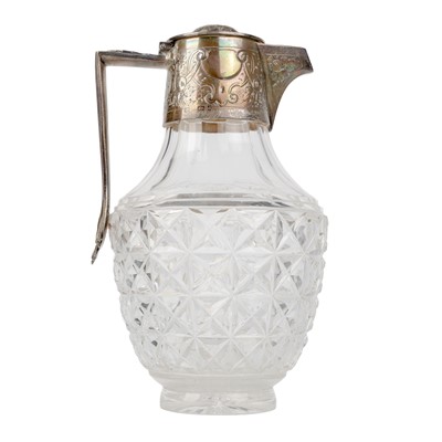 Lot 1002 - EDWARDIAN SILVER MOUNTED CLARET JUG