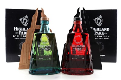 Lot 356 - HIGHLAND PARK 17 YEAR OLD ICE EDITION AND 15 YEAR OLD FIRE EDITION