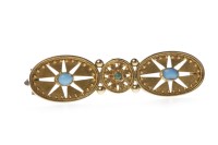 Lot 140 - VICTORIAN TURQUOISE SET BROOCH formed by a...