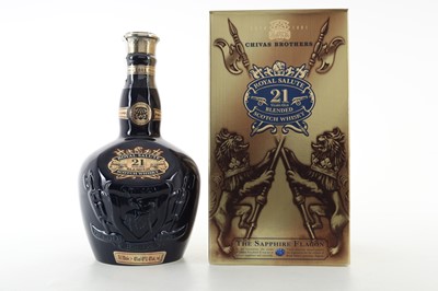 Lot 378 - ROYAL SALUTE 21 YEAR OLD SAPPHIRE DECANTER