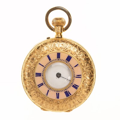 Lot 875 - LADY'S EIGHTEEN CARAT GOLD POCKET WATCH