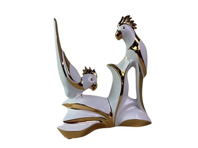 Lot 777 - ITALIAN AHURA PORCELAIN PAIR OF COCKATOOS