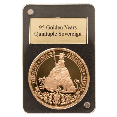 Lot 74 - ELIZABETH II GOLD QUINTUPLE SOVEREIGN