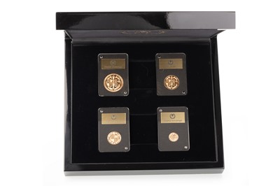 Lot 81 - THE PLATINUM WEDDING ANNIVERSARY GOLD FOUR COIN SET