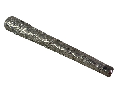 Lot 27 - INDIAN WHITE METAL PARASOL HANDLE