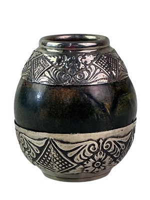 Lot 179 - MEXICAN SILVER MOUNTED KALABASSE AND BOMBILLA