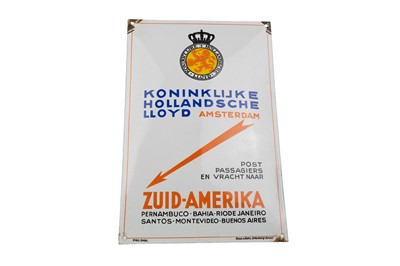 Lot 177 - VINTAGE SHIPPING LINE ENAMEL ADVERTISING SIGN