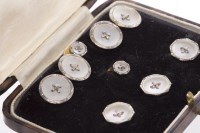 Lot 157 - NINE CARAT GOLD MOTHER OF PEARL CUFF LINK AND...