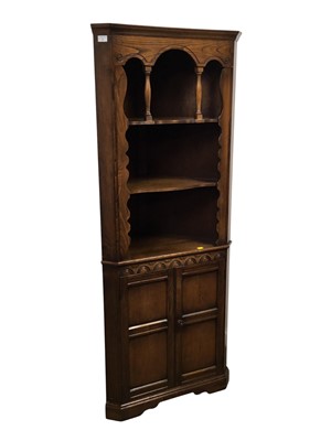 Lot 84 - DARK OAK CORNER CUPBOARD