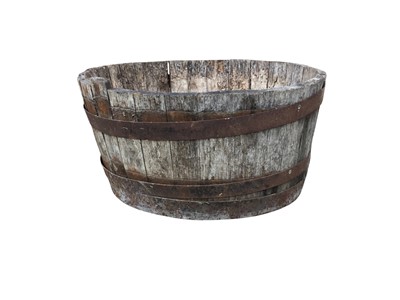 Lot 94 - TWO COOPERED OAK PLANT TUBS