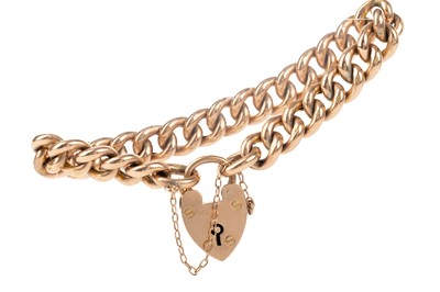 Lot 716 - GOLD CURB LINK BRACELET