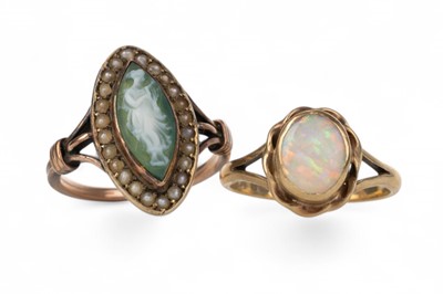 Lot 720 - TWO GOLD DRESS RINGS