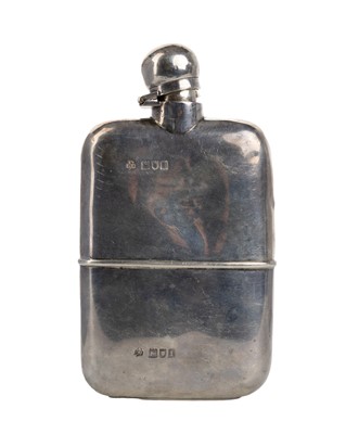 Lot 977 - EDWARDIAN SILVER HIP FLASK