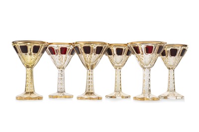 Lot 1269 - SET OF SIX VENETIAN STEM GLASSES