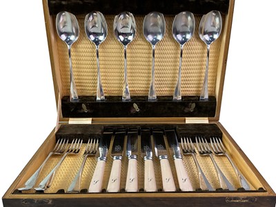Lot 169 - TWO CANTEENS OF SILVER PLATED FLATWARE