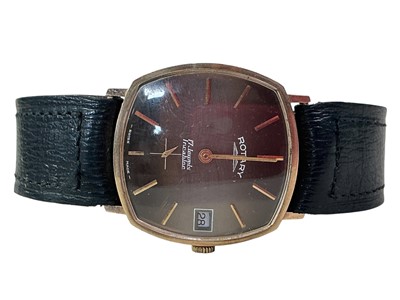 Lot 161 - ROTARY GOLD WRIST WATCH