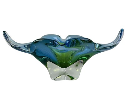 Lot 181 - RETRO GLASS BASKET VASE