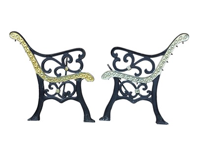 Lot 207 - PAIR OF CAST IRON BENCH ENDS