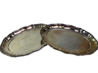 Lot 213 - PAIR OF CONTINENTAL 800 GRADE SILVER TRAYS