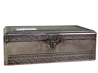 Lot 124 - WHITE METAL JEWELLERY BOX