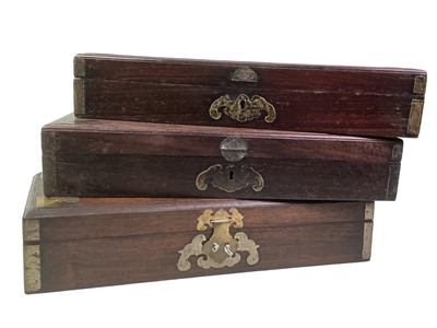 Lot 1370 - GROUP OF FIVE CHINESE HARDWOOD BOXES