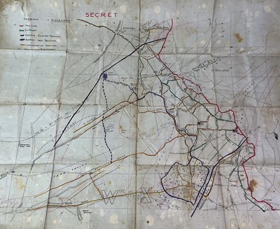 Lot 41 - INTERESTING WWI 'SECRET' TRENCH MAP