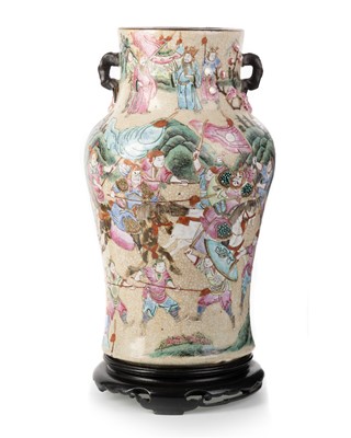 Lot 1376 - CHINESE CRACKLE GLAZE VASE