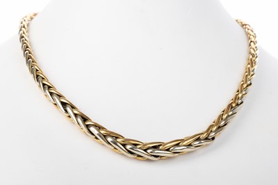 Lot 748 - FRENCH WOVEN GOLD NECKLACE