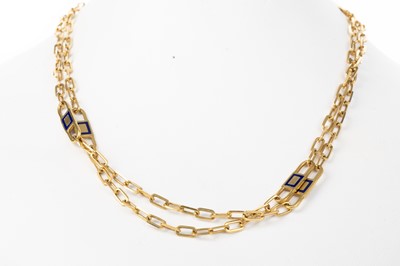 Lot 751 - ITALIAN GOLD AND ENAMEL NECKLACE